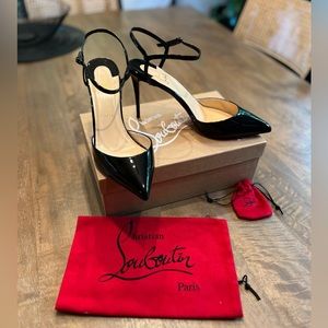 Black patent leather Christian Louboutin Rivierina heela
